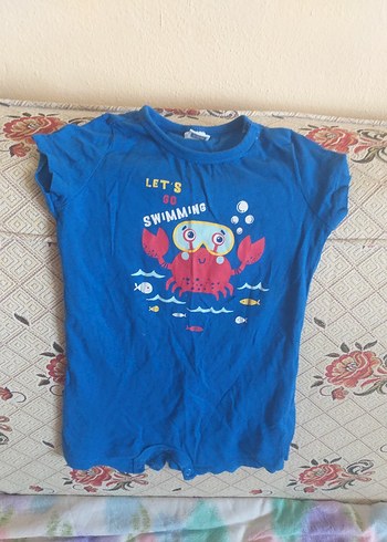 Renkli Baskılı Mavi Çocuk Atlet - Görsel 2