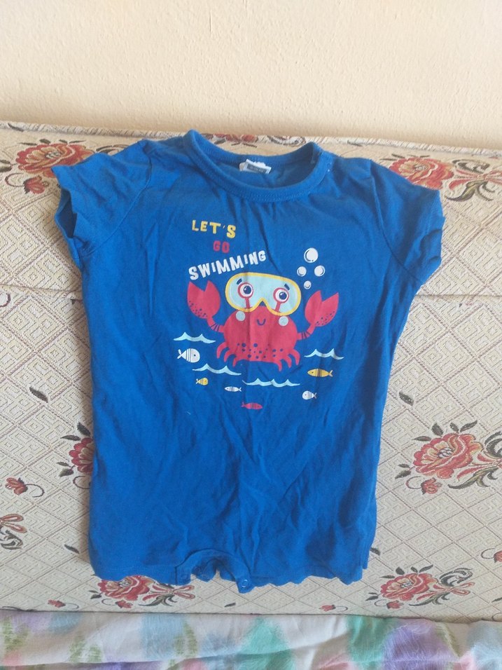 Renkli Baskılı Mavi Çocuk Atlet - Görsel 2