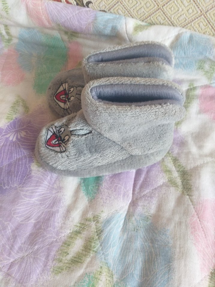 Nakışlı Gri Kız Çocuk Ev Terliği - Görsel 2