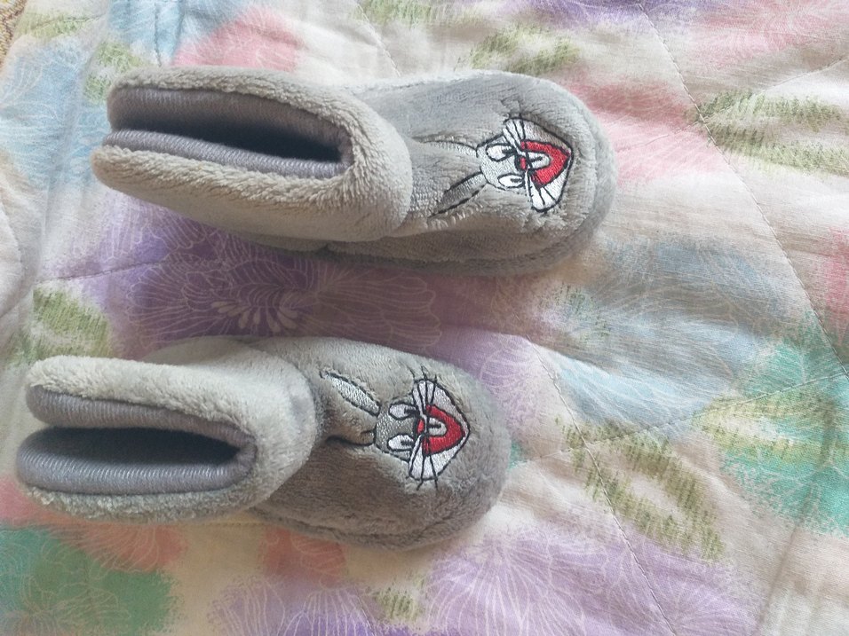 Nakışlı Gri Kız Çocuk Ev Terliği - Görsel 5