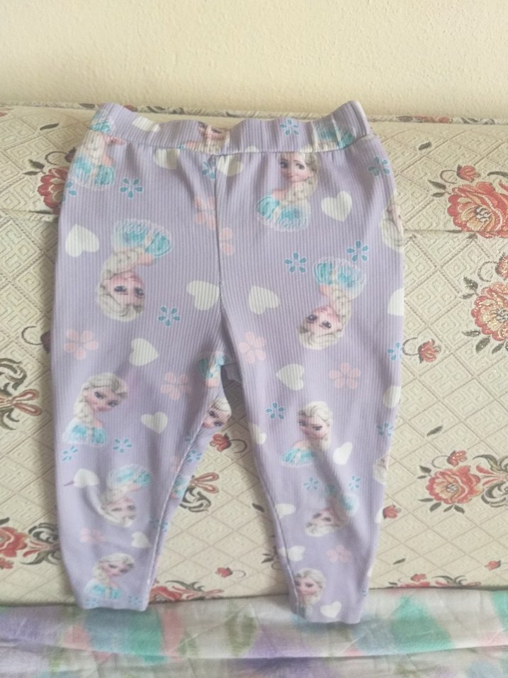 Kız Çocuk Mor Baskılı Tayt - Görsel 2