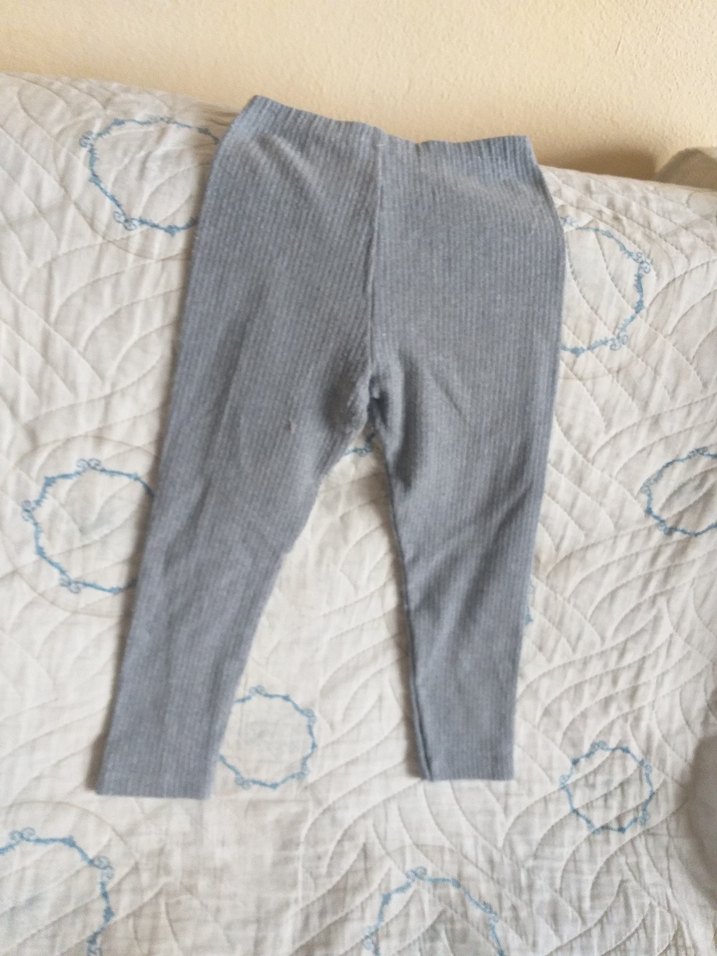 Kız Çocuk Gri Piliseli Denim Tayt - Görsel 2