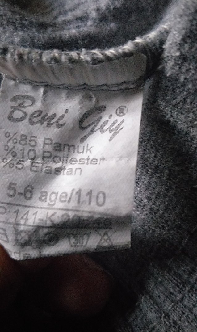 Kız Çocuk Gri Piliseli Denim Tayt - Görsel 3