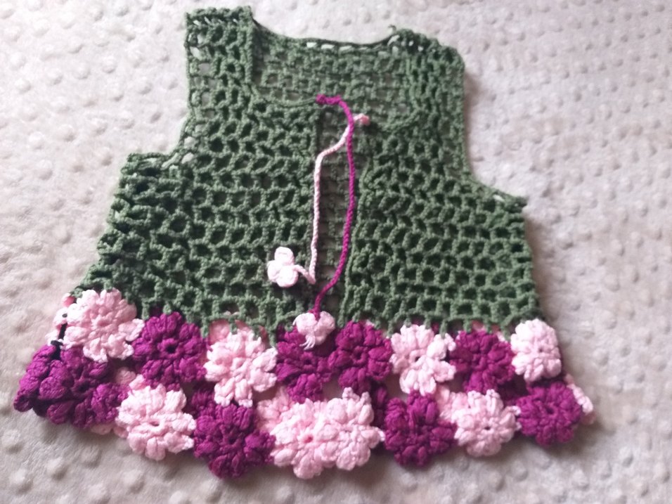 Çiçek İşlemeli Bohem Kız Çocuk Triko Yelek - Görsel 2