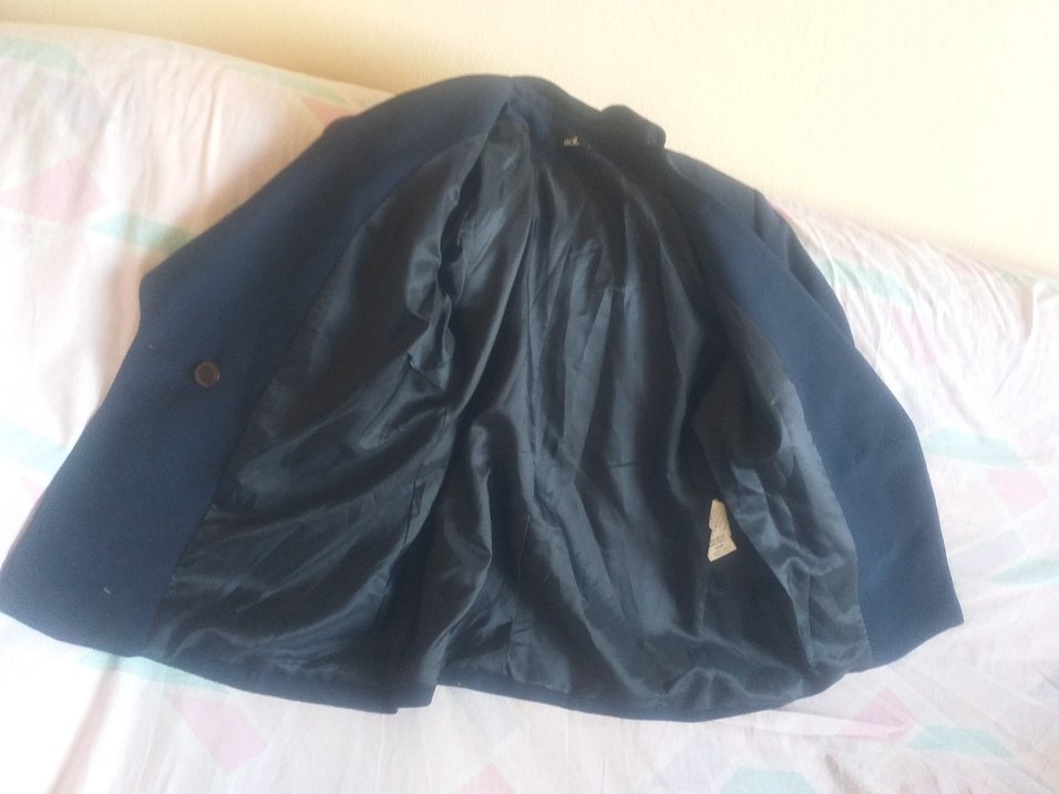 Lacivert Kadın Düğmeli Midi Blazer Ceket - Görsel 3