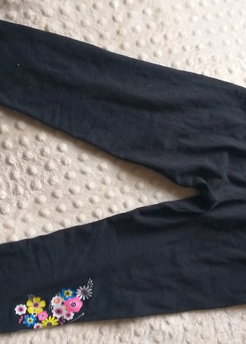 Kız Çocuk Siyah Nakışlı Tayt - Görsel 2