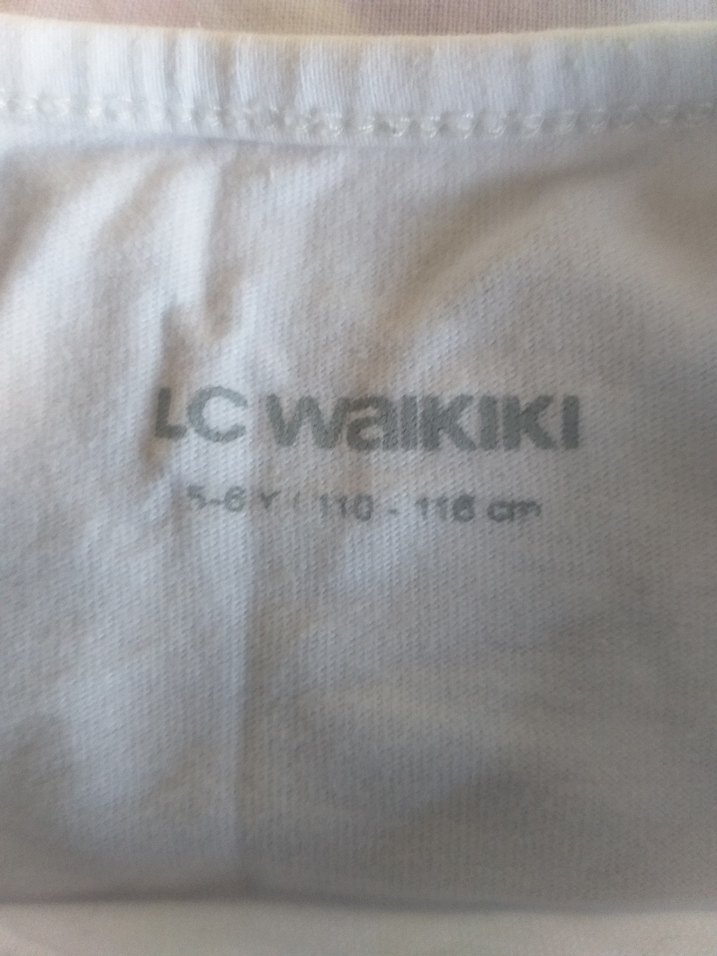 Beyaz Uzun Kollu Kız Tişörtü, Baskılı, Düğmeli - Görsel 4