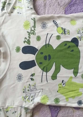 Yeşil Baskılı Çocuk Pijama Takımı - Görsel 2