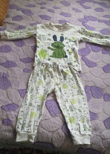 Yeşil Baskılı Çocuk Pijama Takımı - Görsel 3