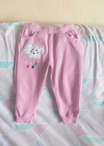Nakışlı Pembe Kız Çocuk Sweatpant - Görsel 2
