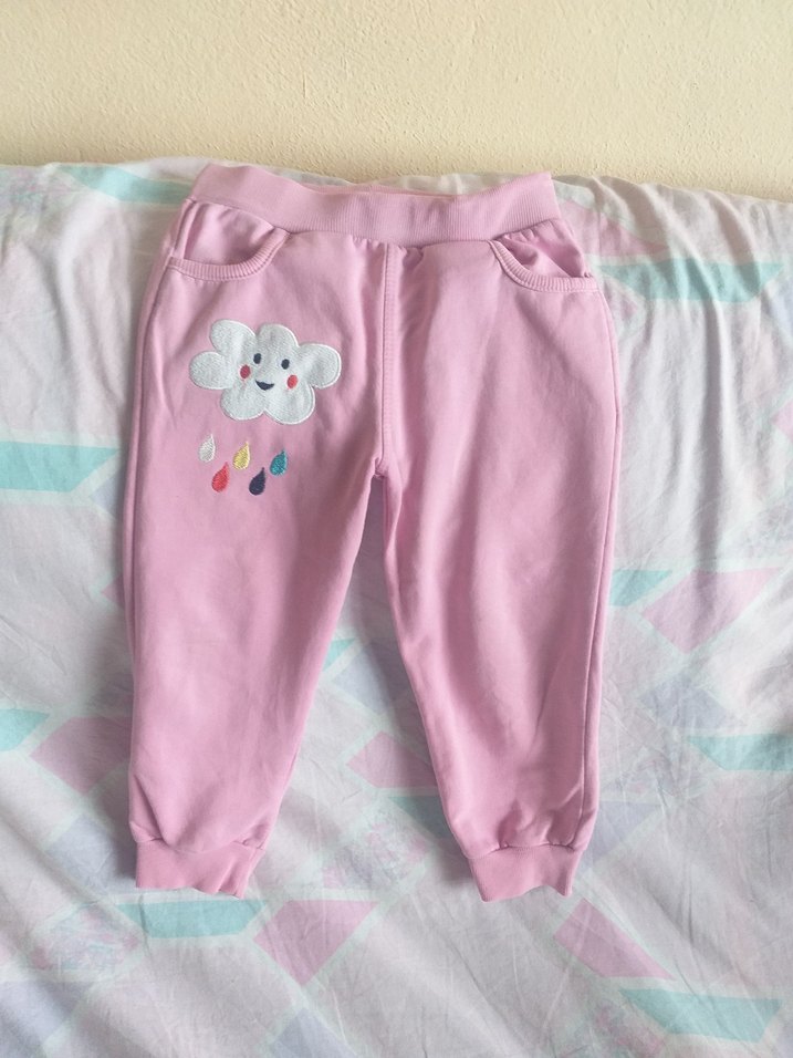 Nakışlı Pembe Kız Çocuk Sweatpant - Görsel 2