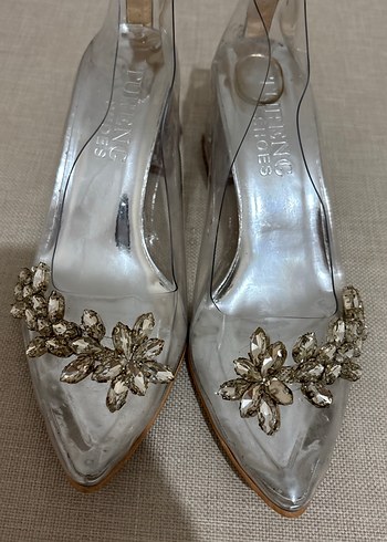 Şeffaf Topuklu Tokalı Kadın Ayakkabı - Görsel 3