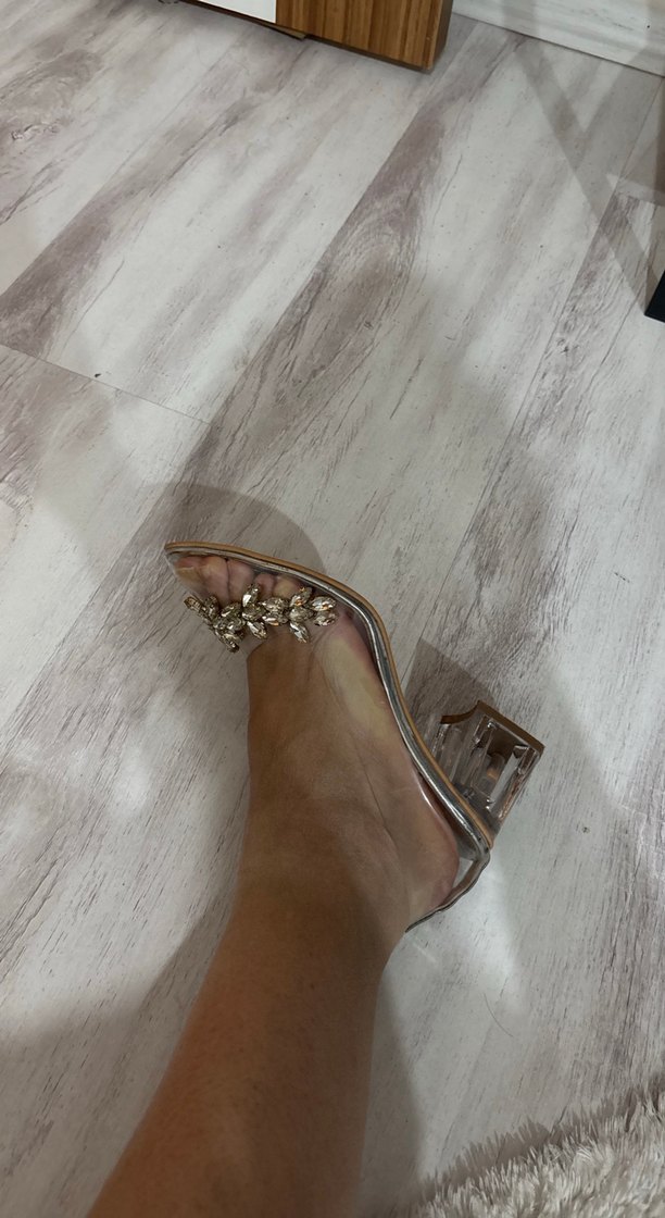 Şeffaf Topuklu Tokalı Kadın Ayakkabı - Görsel 2