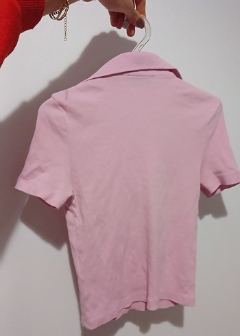 s Beden Pembe Polo Yaka Tişört