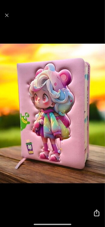 Yumuşak pufy kızlı defter