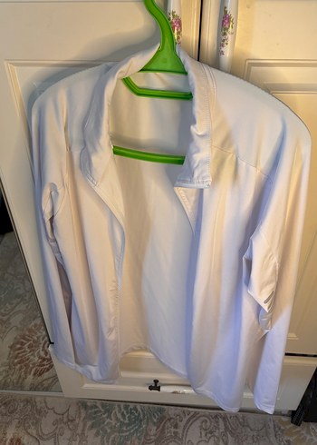 Beyaz Uzun Kollu Kadın spor ceket - Görsel 2