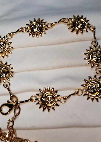 Zara güneş ve ay desenli bel zinciri Gold ve silver seçeneği ile