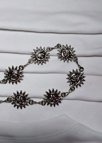 Beden güneş ve ay desenli bel zinciri Gold ve silver seçeneği ile