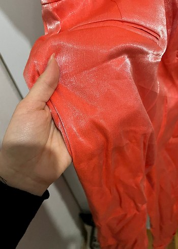 Turuncu Parlak Kadın Tulum - Görsel 5