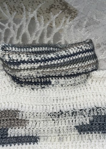 Gri Örgü Kadın Süveter - Görsel 2