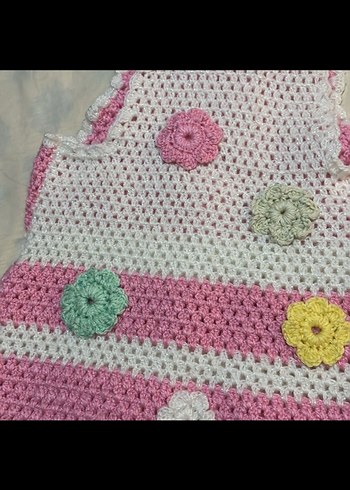 Kız Çocuk Çok Renkli Örgü Bohem elbise - Görsel 2