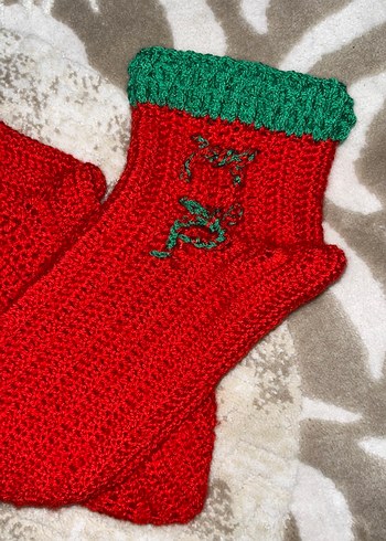 Renkli Bohem Örgü Kadın Patik - Görsel 2