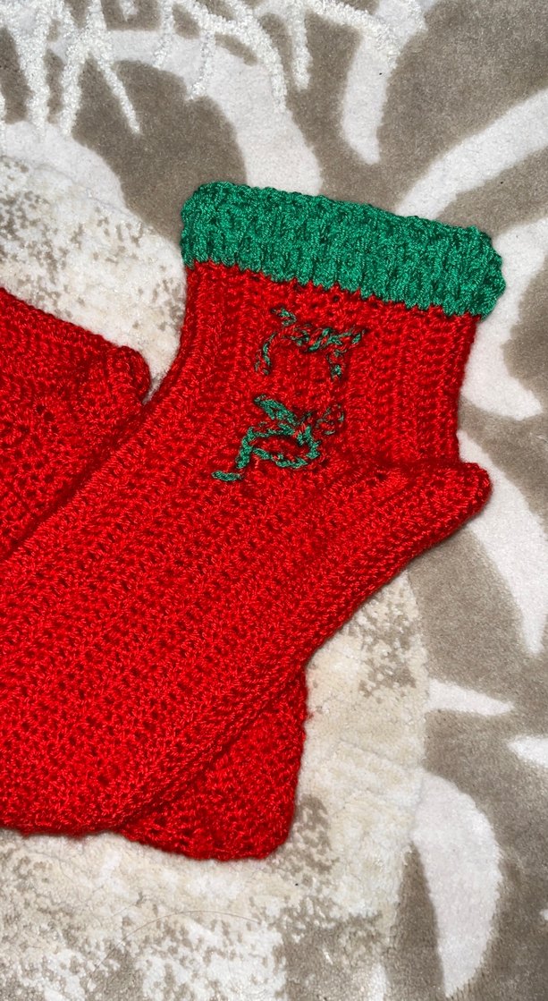 Renkli Bohem Örgü Kadın Patik - Görsel 2