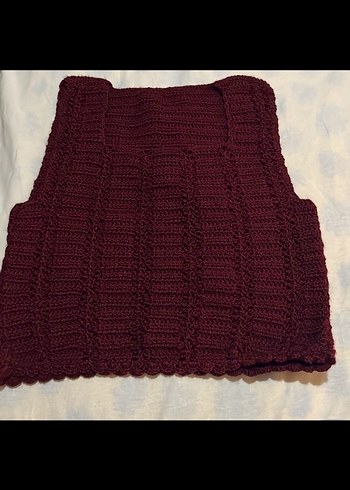 Bordo Örgü Kadın Süveter - Görsel 2