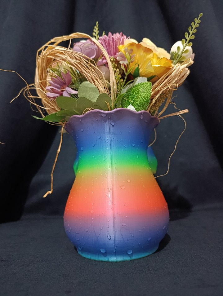 Renkli Fiyonk Detaylı Vazo - Görsel 3