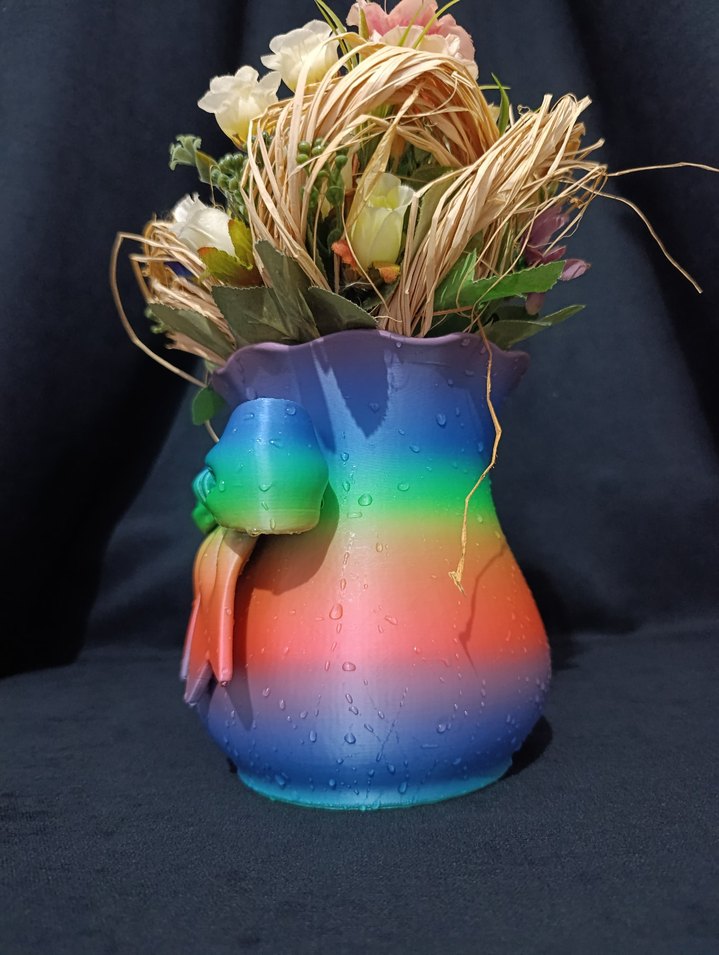 Renkli Fiyonk Detaylı Vazo - Görsel 2