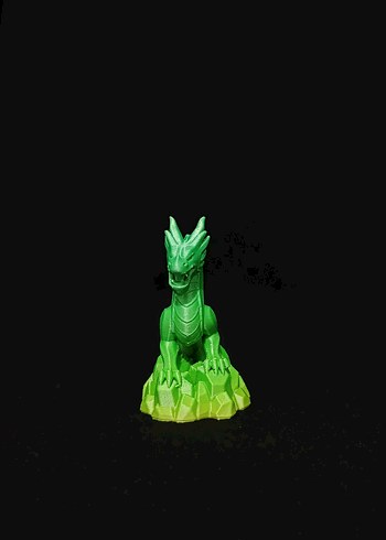 Renkli Yeşil Ejderha Aksiyon Figürü 3D - Görsel 3