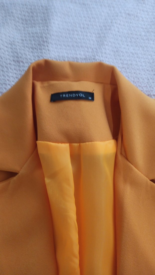 Turuncu Düğmeli Kadın Blazer Ceket - Görsel 2