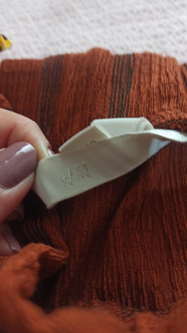 Drapeli Kahverengi Keten Uzun Etek - Görsel 3