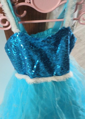 Mavi Straplez Kız Çocuk Abiye Elbise - Görsel 2