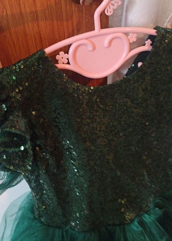 Koyu Yeşil Gotik Kız Çocuk Elbisesi - Görsel 2