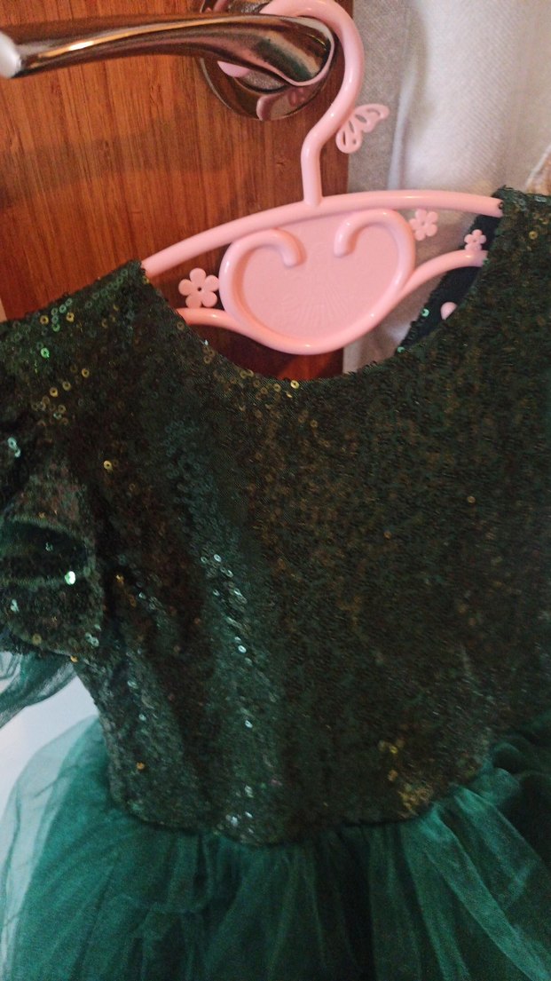 Koyu Yeşil Gotik Kız Çocuk Elbisesi - Görsel 2