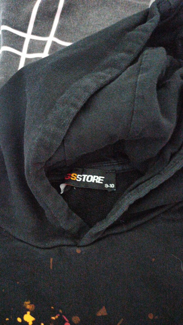 Erkek Siyah Aslan Baskılı Kapüşonlu Sweatshirt - Görsel 3