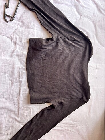 m Beden H&M gri uzun kollu crop