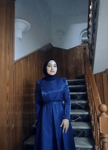 Lacivert abiye elbise 