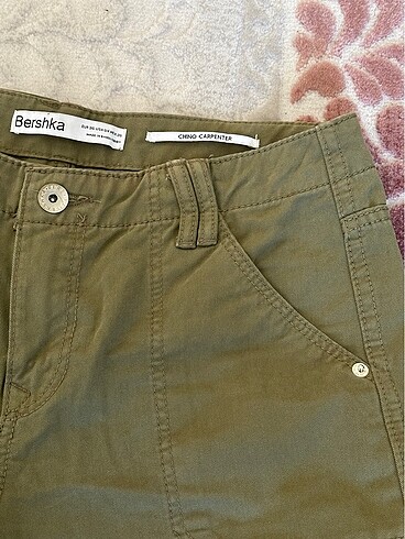 Bershka Bershka Haki Kumaş Pantolon Chino Carpenter Modeli