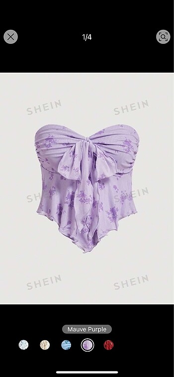 Shein Straplez Lila Top