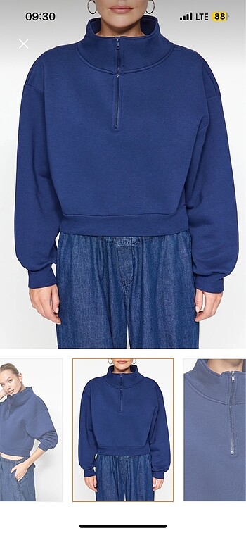 Zara mavi sweatshirt