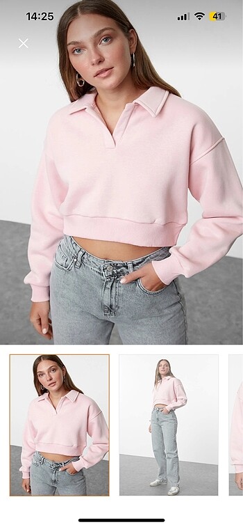Bershka Pembe Sweatshirt