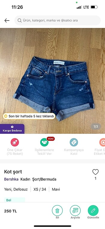 Bershka şort