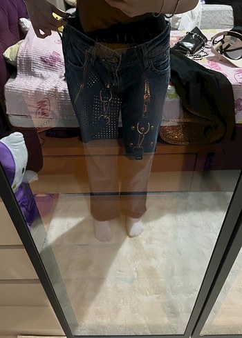 Vintage Kadın Denim Pantolon - Görsel 3
