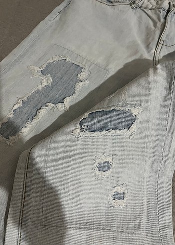 Koton Koton Açık Mavi Yırtık Detaylı Kadın Denim Pantolon