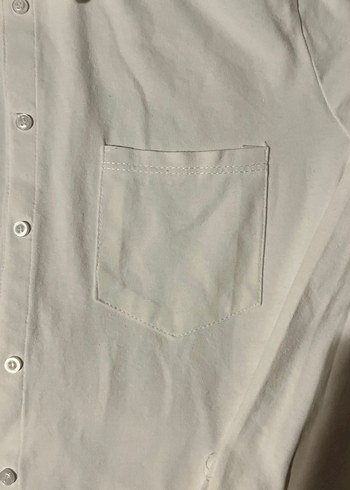 Coton Club Düğmeli Beyaz Pamuklu Gömlek - Görsel 3