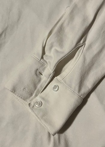 Coton Club Düğmeli Beyaz Pamuklu Gömlek - Görsel 4