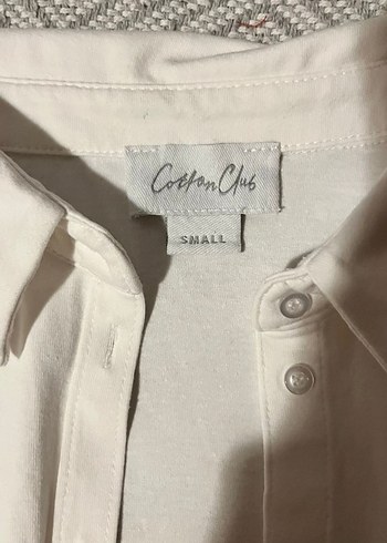 Coton Club Düğmeli Beyaz Pamuklu Gömlek - Görsel 2