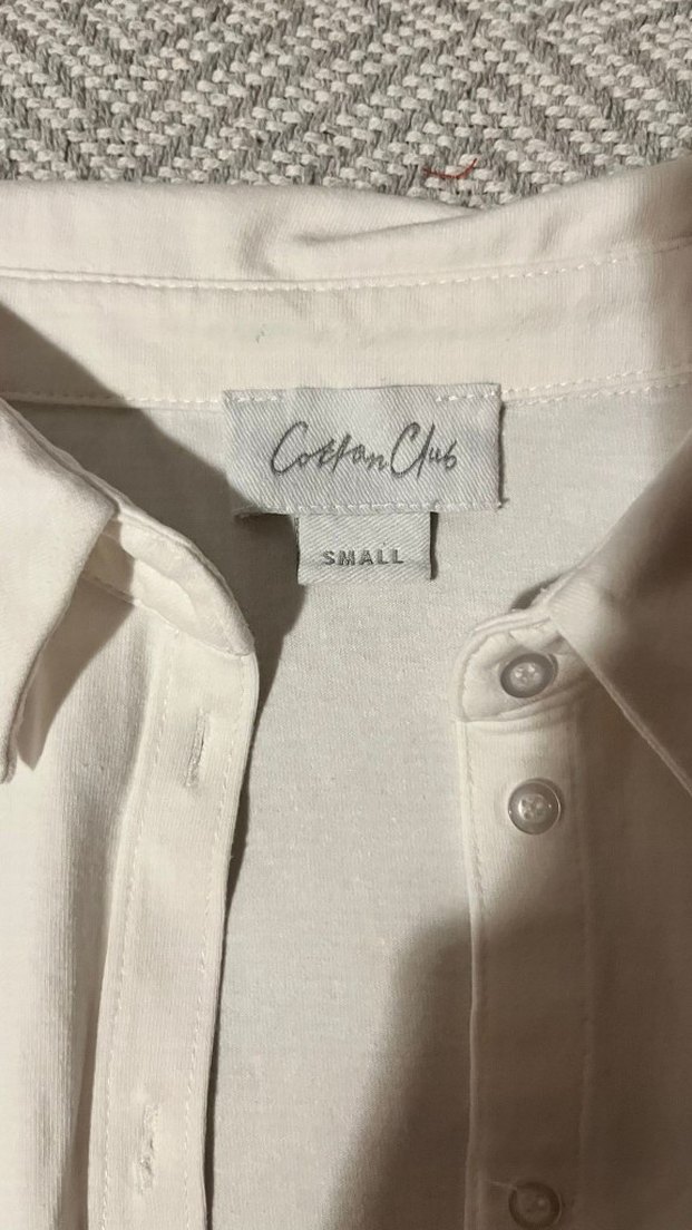 Coton Club Düğmeli Beyaz Pamuklu Gömlek - Görsel 2